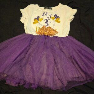 Adorable Purple and White Kids Dress